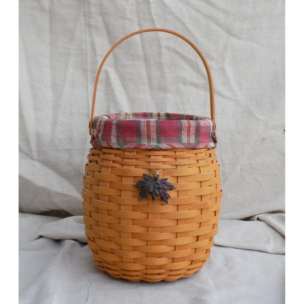 October Fields Basket w/ Protector, Liner & Charm Longaberger